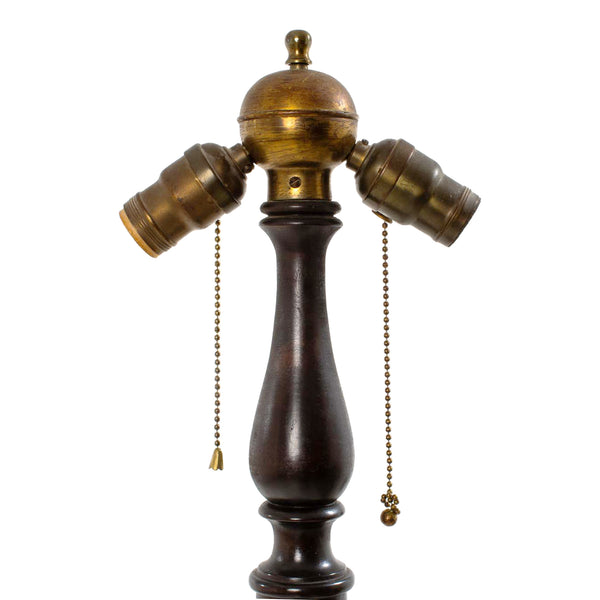 Vintage Maple Floor Lamp w/ Turned Column & Circular Pan Base