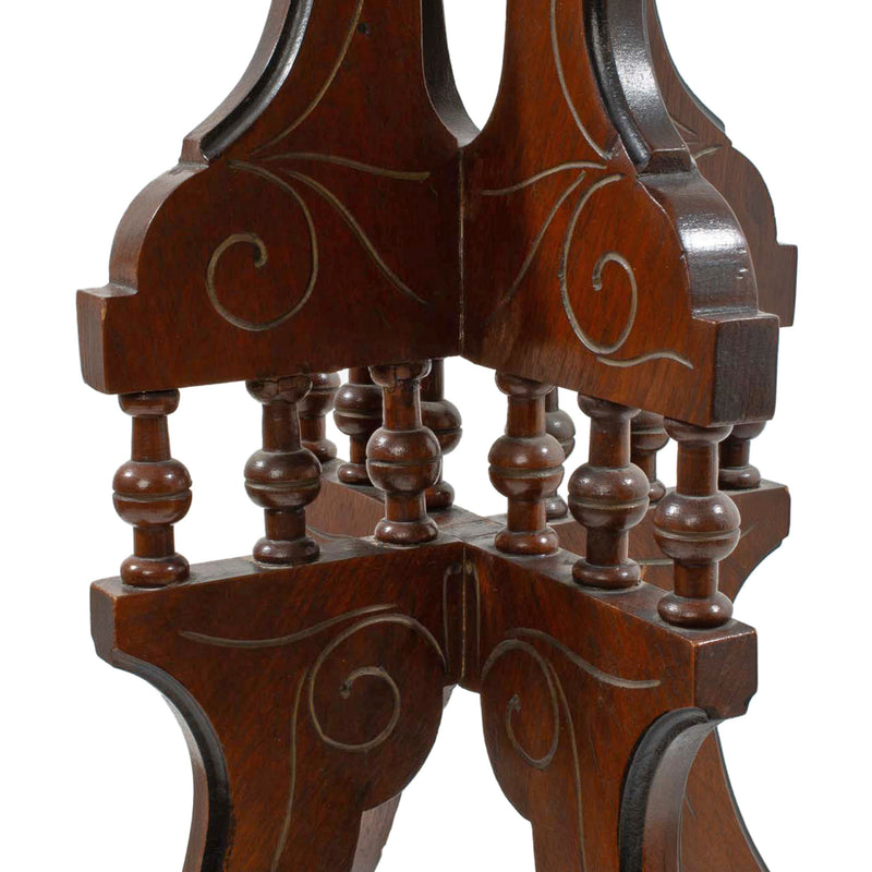 Walnut Arts and Crafts Sheet Music Stand with Decorative Center Panels