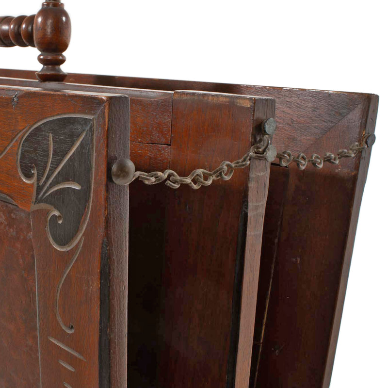 Walnut Arts and Crafts Sheet Music Stand with Decorative Center Panels