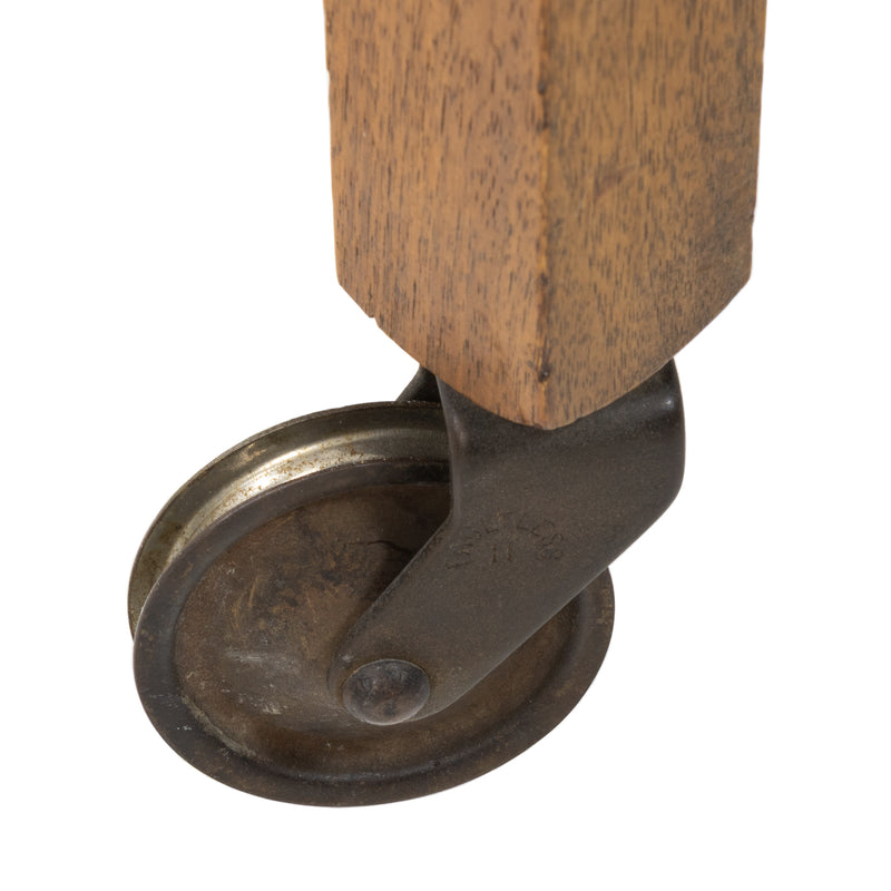 Walnut Drop Leaf Tea Cart w/ Tiered Undershelf and Glazed Serving Tray Shelf