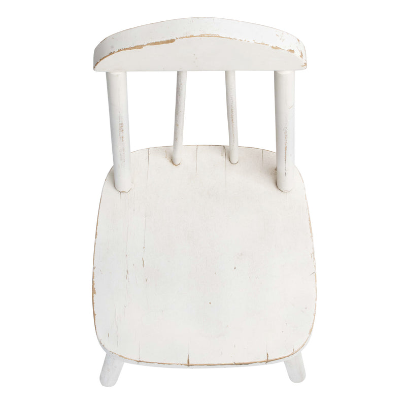 White Childrens Chair with Turned Legs and Back
