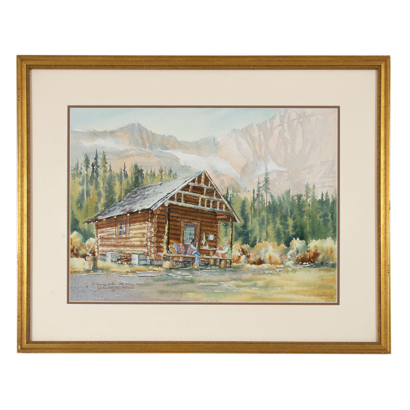 Original Watercolour "Wiwaxy Cabin - Mt. Odaray" by Jeanette McClelland