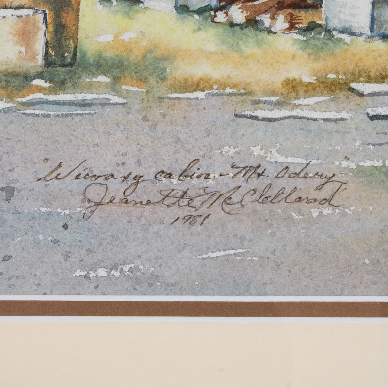 Original Watercolour "Wiwaxy Cabin - Mt. Odaray" by Jeanette McClelland