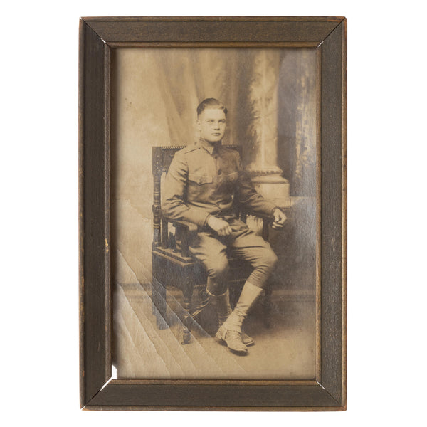 Wood Framed Portrait of Soldier