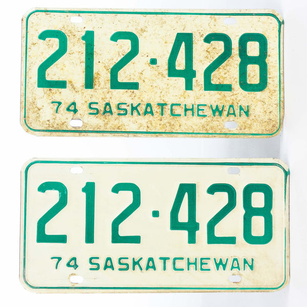 Pair of 1974 Saskatchewan License Plates