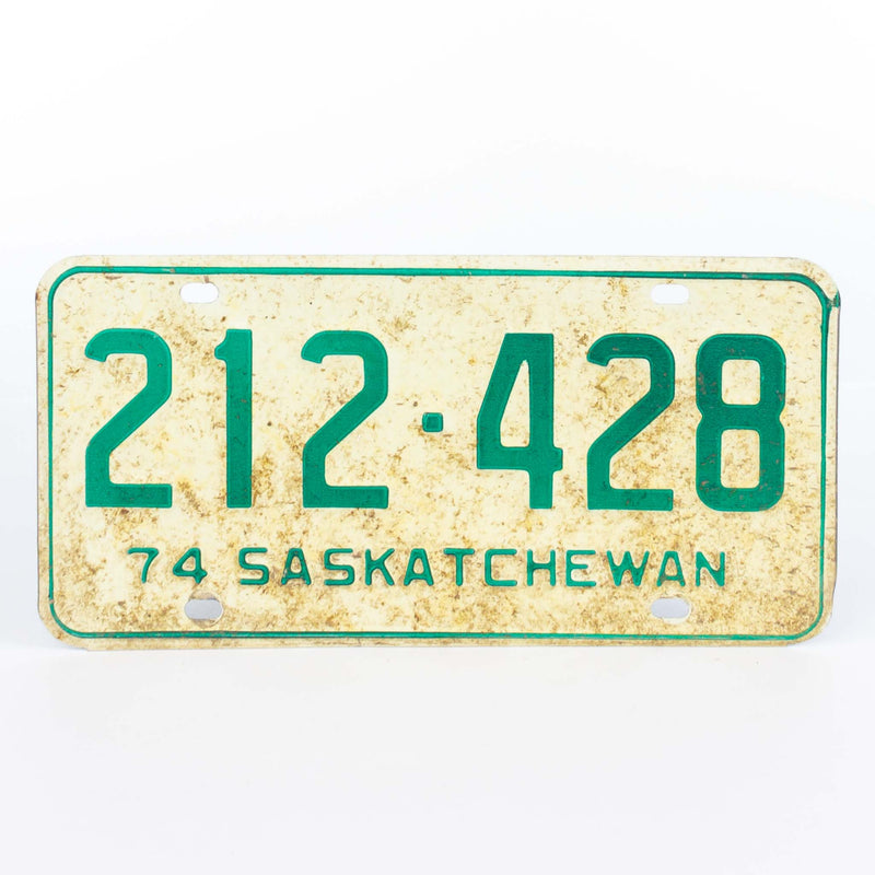 Saskatchewan 1974 Licence Plates "212-428" (Pair)