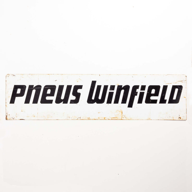 Double Sided Metal "Pneus Winfield" Sign