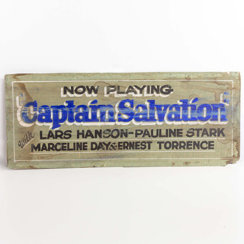 Movie Promotional Sign "Now Playing Captain Salvation"