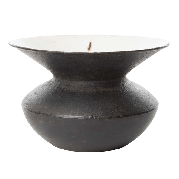 Black Cast Spitoon with White Interior