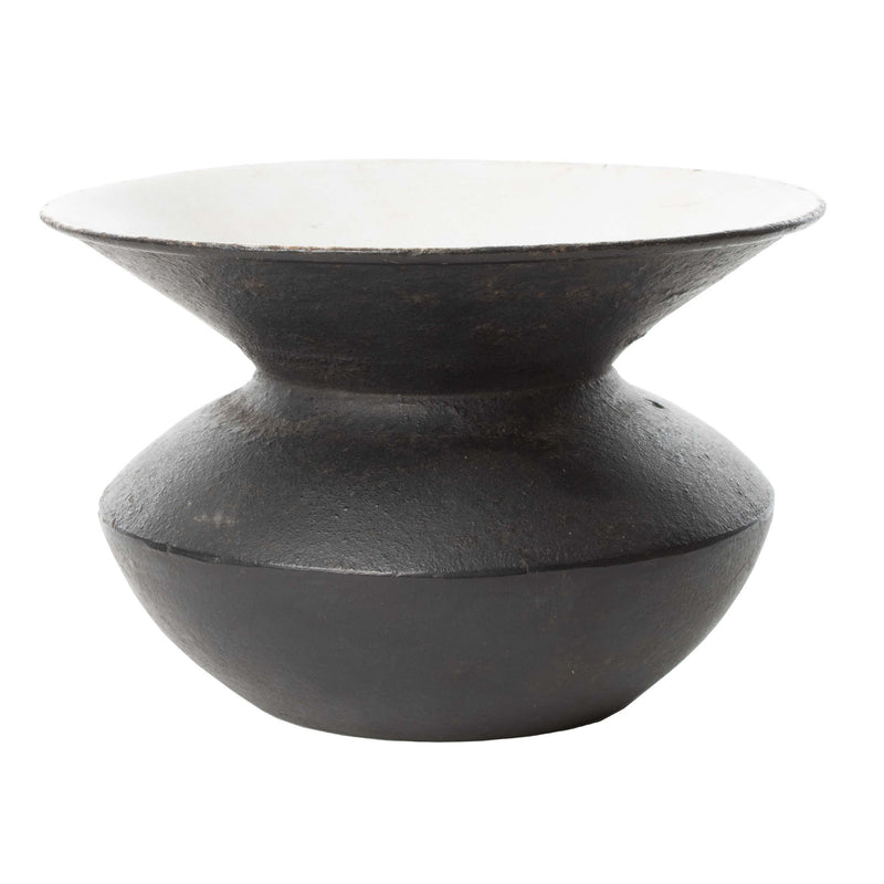 Black Cast Spitoon with White Interior