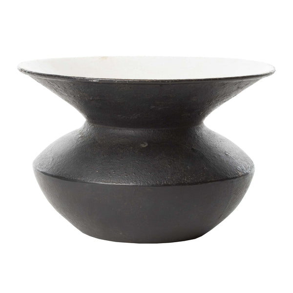 Black Cast Spitoon with White Interior