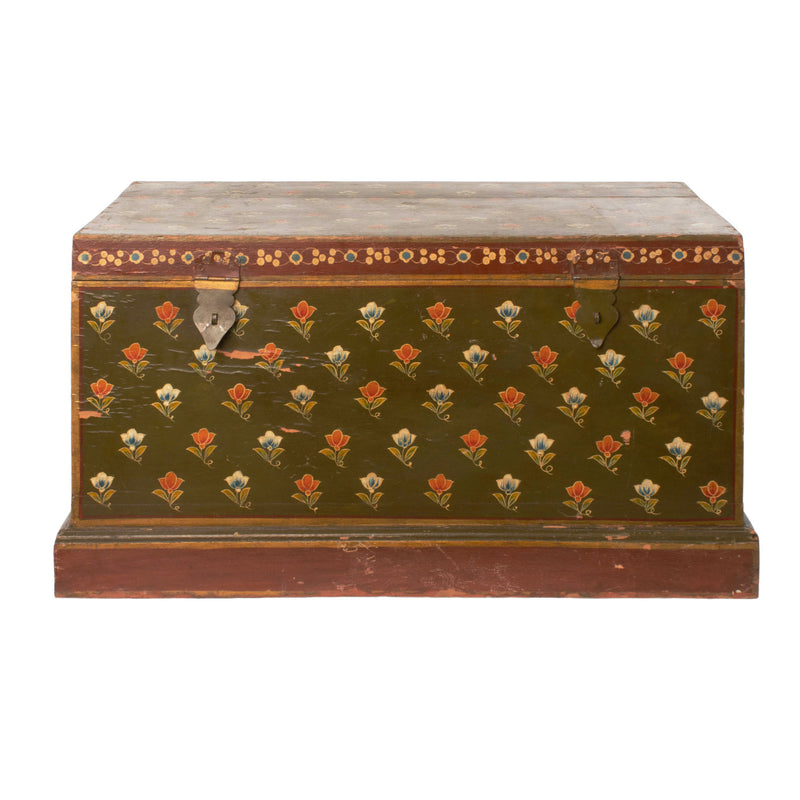 Blanket Chest with Lotus Flower Motif