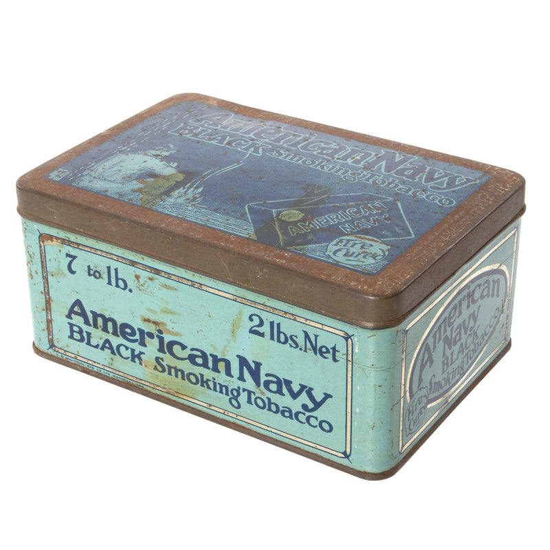 Blue "American Navy" Black Smoking Tobacco Tin