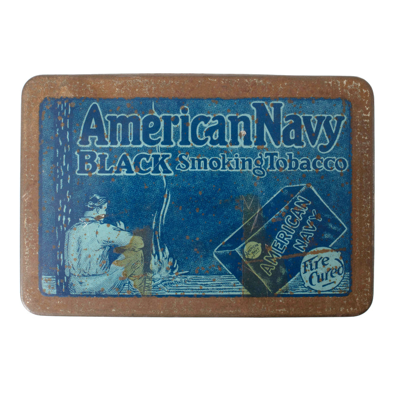 Blue "American Navy" Black Smoking Tobacco Tin