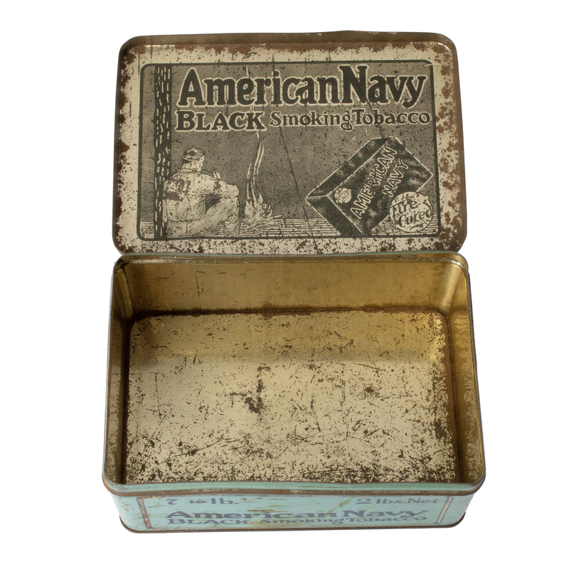 Blue "American Navy" Black Smoking Tobacco Tin