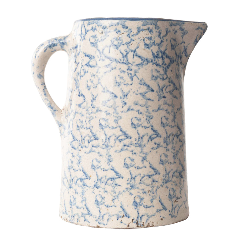 Blue and Grey Stoneware Pitcher