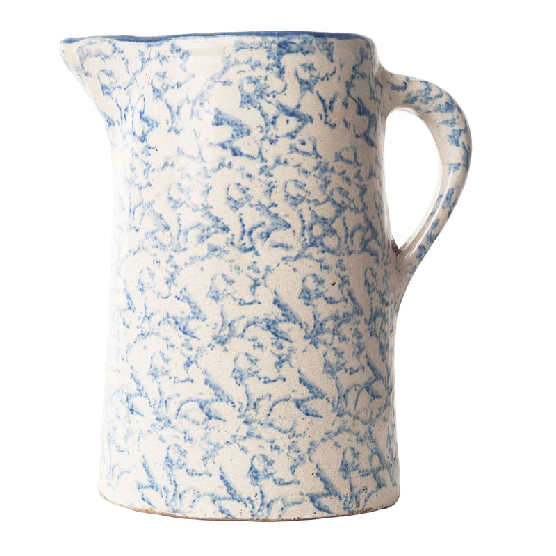 Blue and Grey Stoneware Pitcher