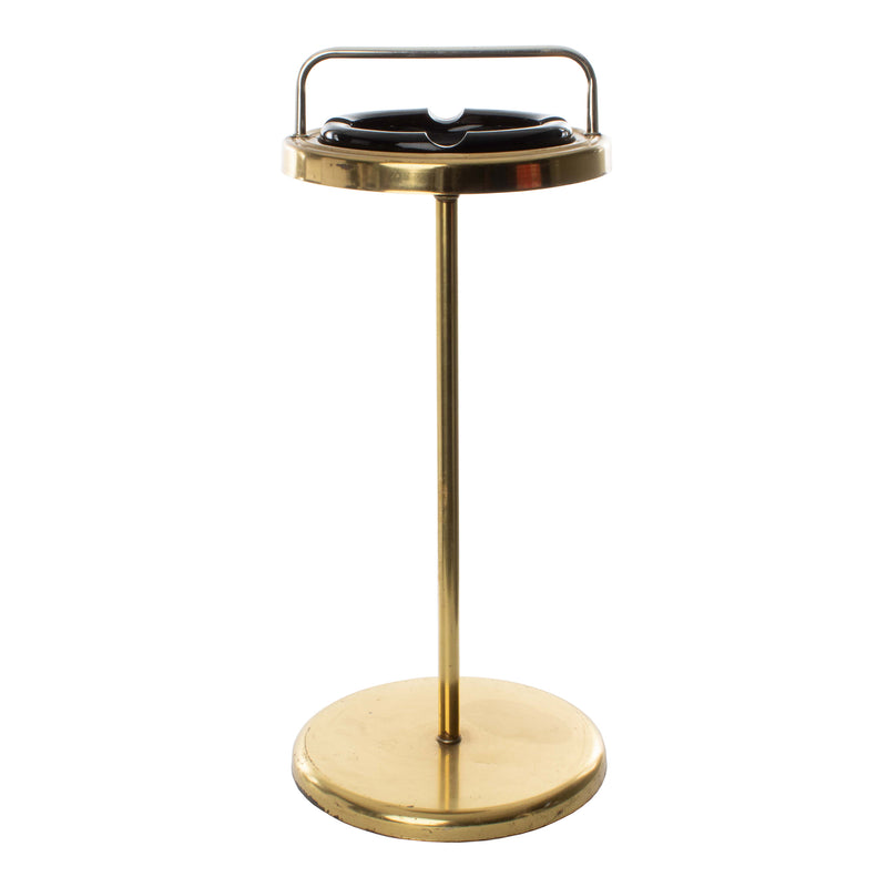 Brass Ashtray Stand with Glass Ashtray