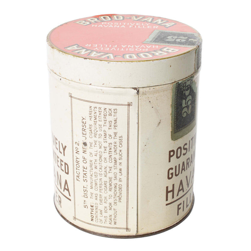 Brod-Vana Filler Tin with Paper Cigar Tubes
