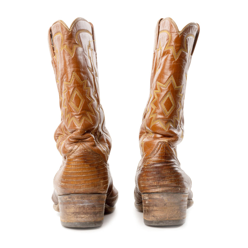 Brown Lizard Cowboy Boots (Size Unknown)