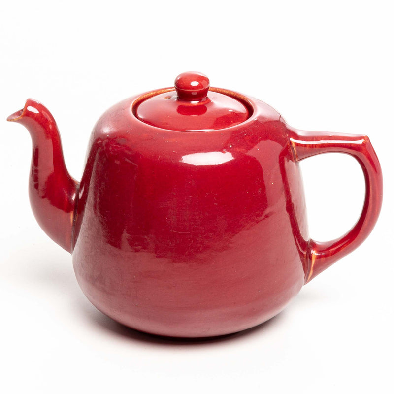 Burgundy Medalta Teapot