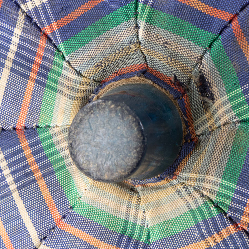 Children's Plaid Umbrella with Blue Poodle Handle
