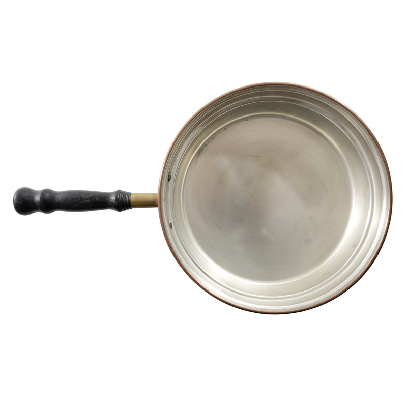 Copper Pan with Lid and Brass and Wood Handle