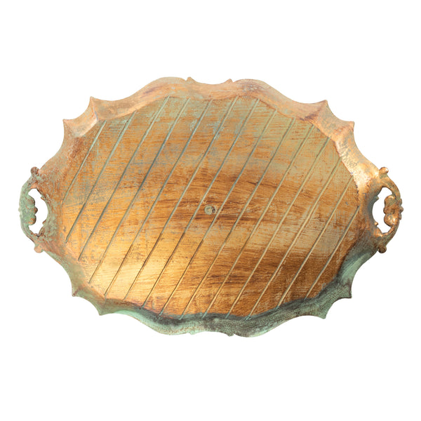 Cowboy Motif Resin Tray with Scalloped Edge