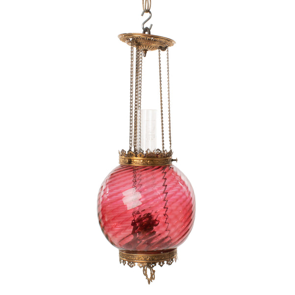 Cranberry Swirl Pulldown Parlour Oil Lamp – Iron Crow