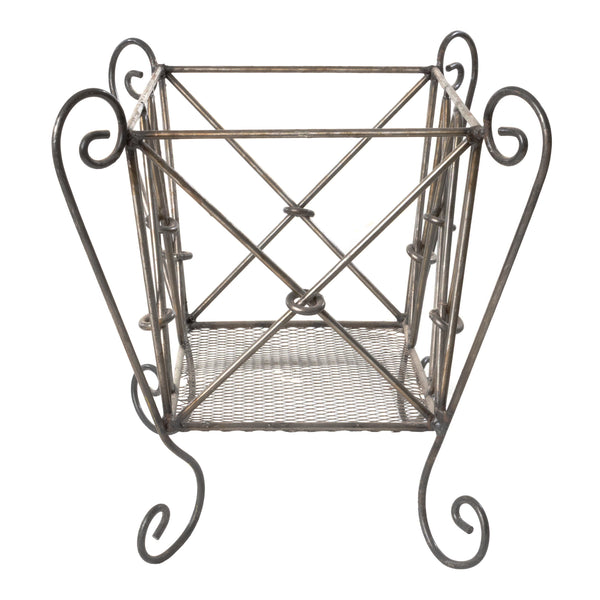 Decorative Iron Magazine Rack with Mesh Bottom