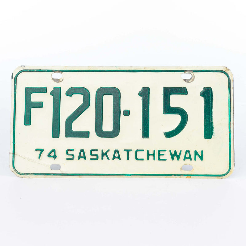 Saskatchewan 1974 Licence Plate