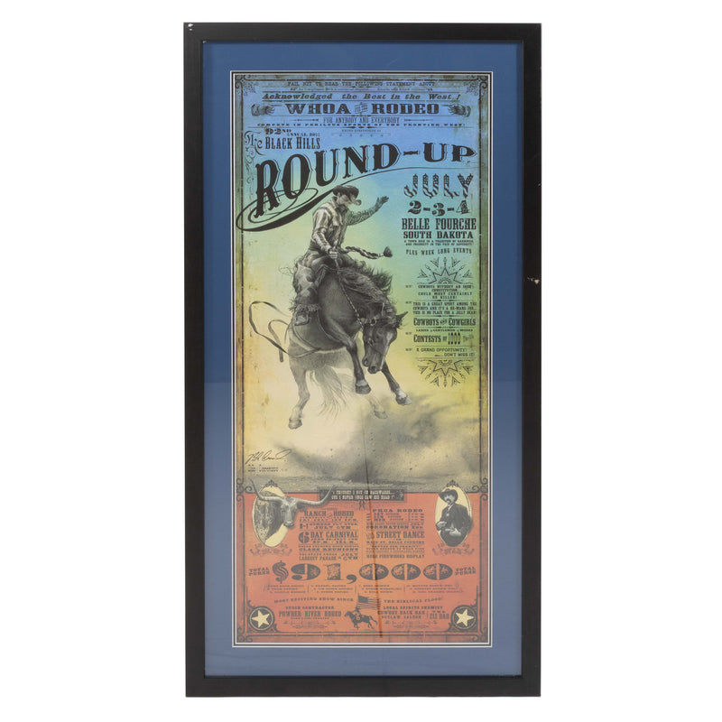 Framed 92nd Black Hills Roundup Poster