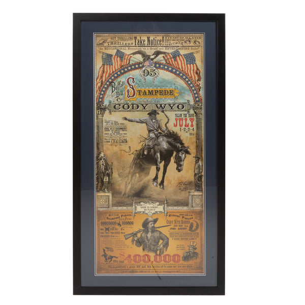 Framed 95th Buffalo Bill Cody Stampede Poster
