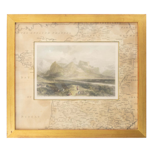 Framed Hand Coloured Etching Print by Thomas Allom