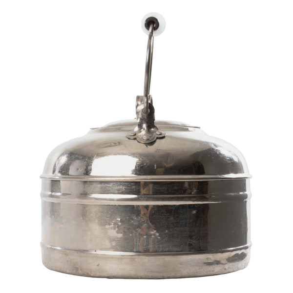 GSW Lidded Chrome Kettle with Turned Wood Handle