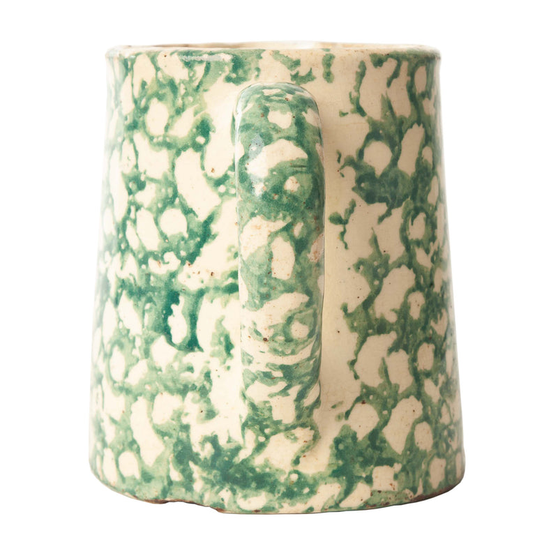 Green and Cream Stoneware Pitcher