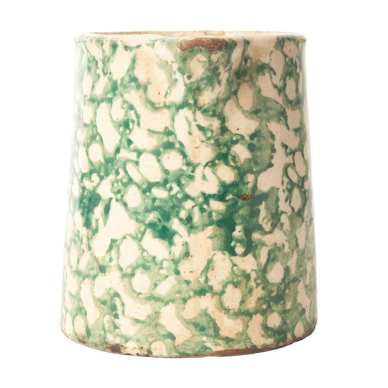 Green and Cream Stoneware Pitcher