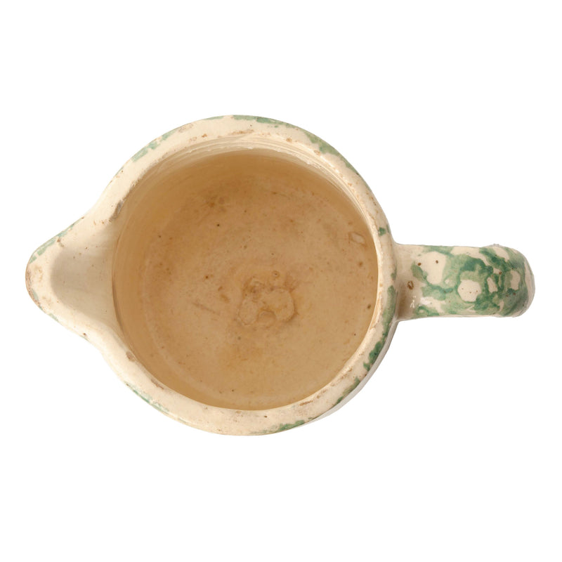 Green and Cream Stoneware Pitcher