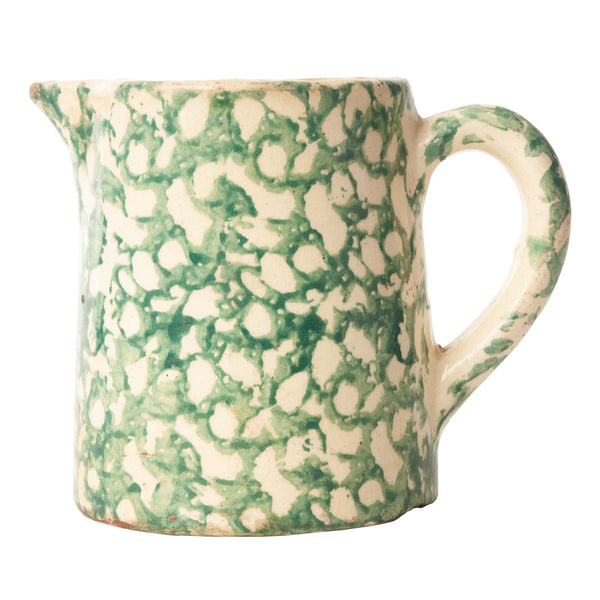 Green and Cream Stoneware Pitcher