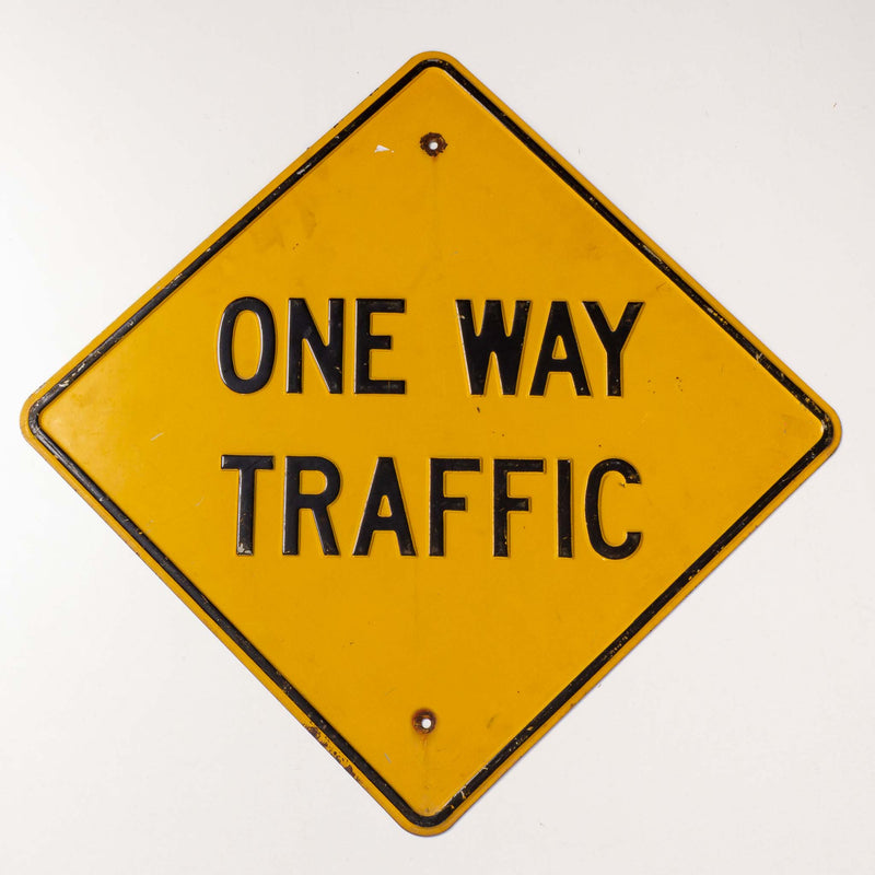 Metal One Way Traffic Sign