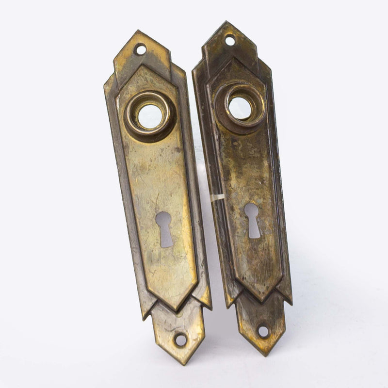 Brass Door Knob Set with Lock Plates