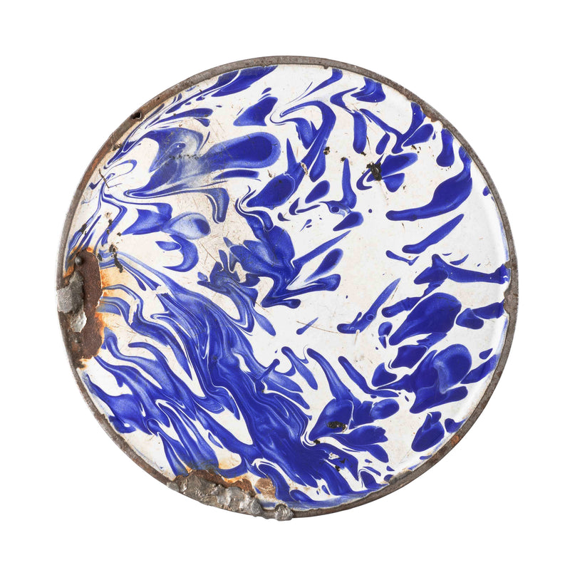 Large Blue and White Graniteware Kettle