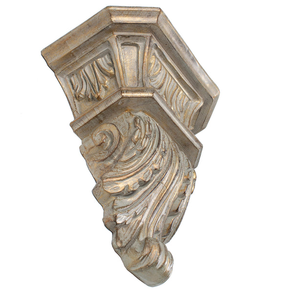 Large Gold and Grey Acanthus Leaf Corbel