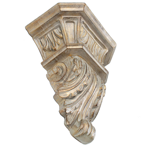 Large Gold and Grey Acanthus Leaf Corbel