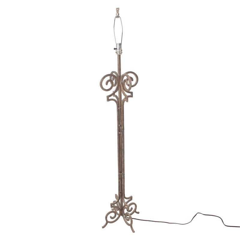 Metal Floor Lamp with Scroll Design