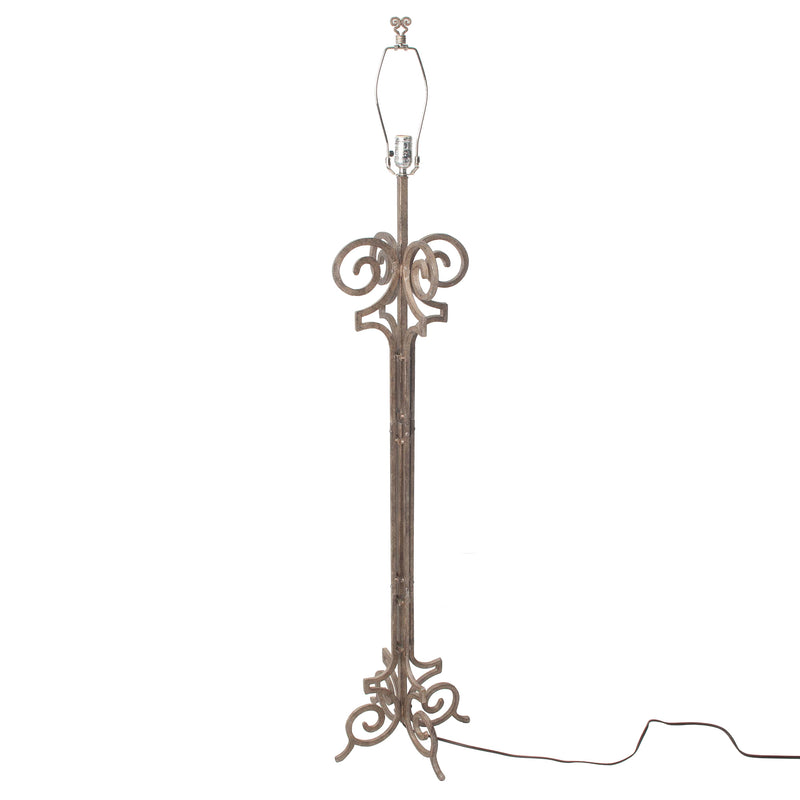 Metal Floor Lamp with Scroll Design