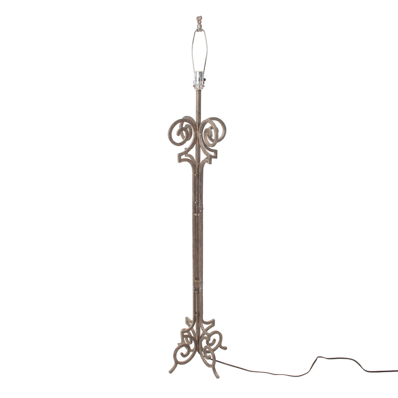 Metal Floor Lamp with Scroll Design