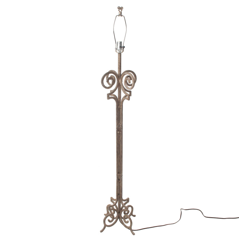 Metal Floor Lamp with Scroll Design