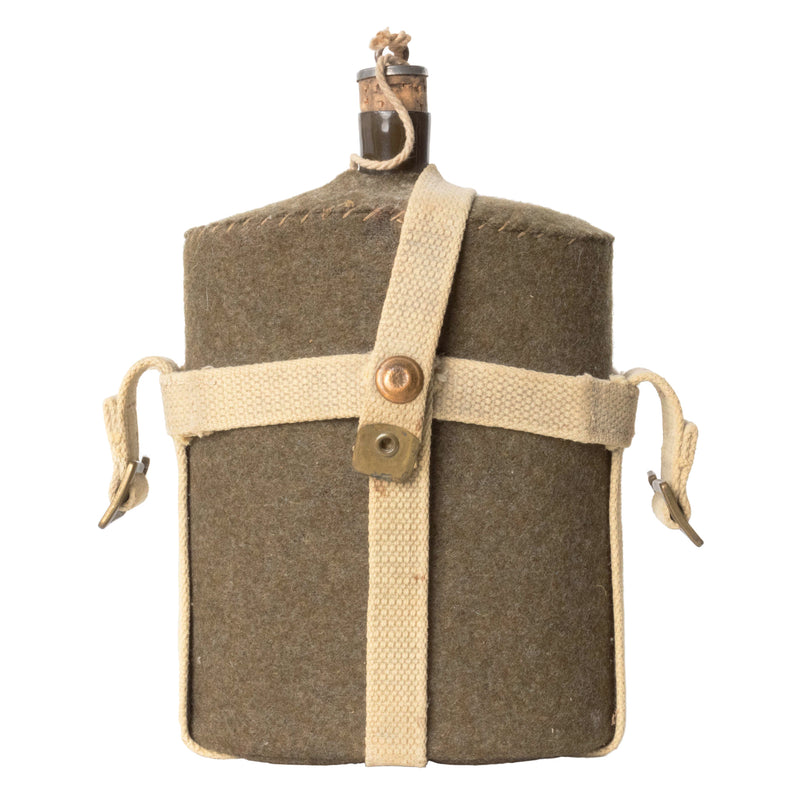 Military Canteen with Wool Insulator and Webbing Carrier