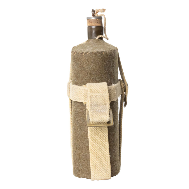 Military Canteen with Wool Insulator and Webbing Carrier